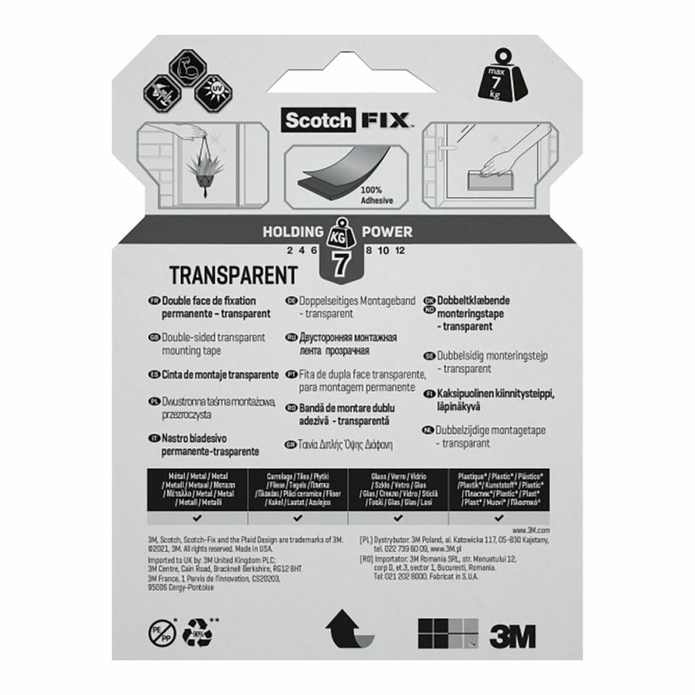 Double Sided Tape Scotch Transparent 19 mm x 5 m