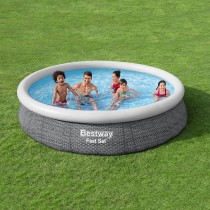 Bestway Aufblasbares Pool für Erwachsene Rattan mit Filter 366x76 cm Garten 57445