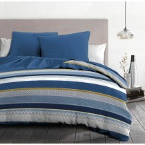 Bettbezug-Set HOME LINGE PASSION Stanis Blau 220 x 240 cm