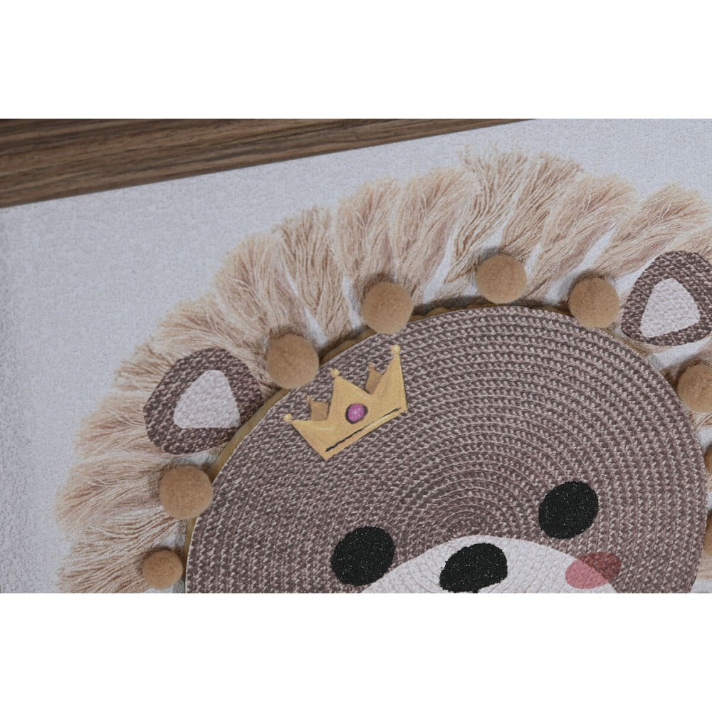 Canvas Home ESPRIT White Natural Children's animals 30 x 2,6 x 30 cm (3 Units)