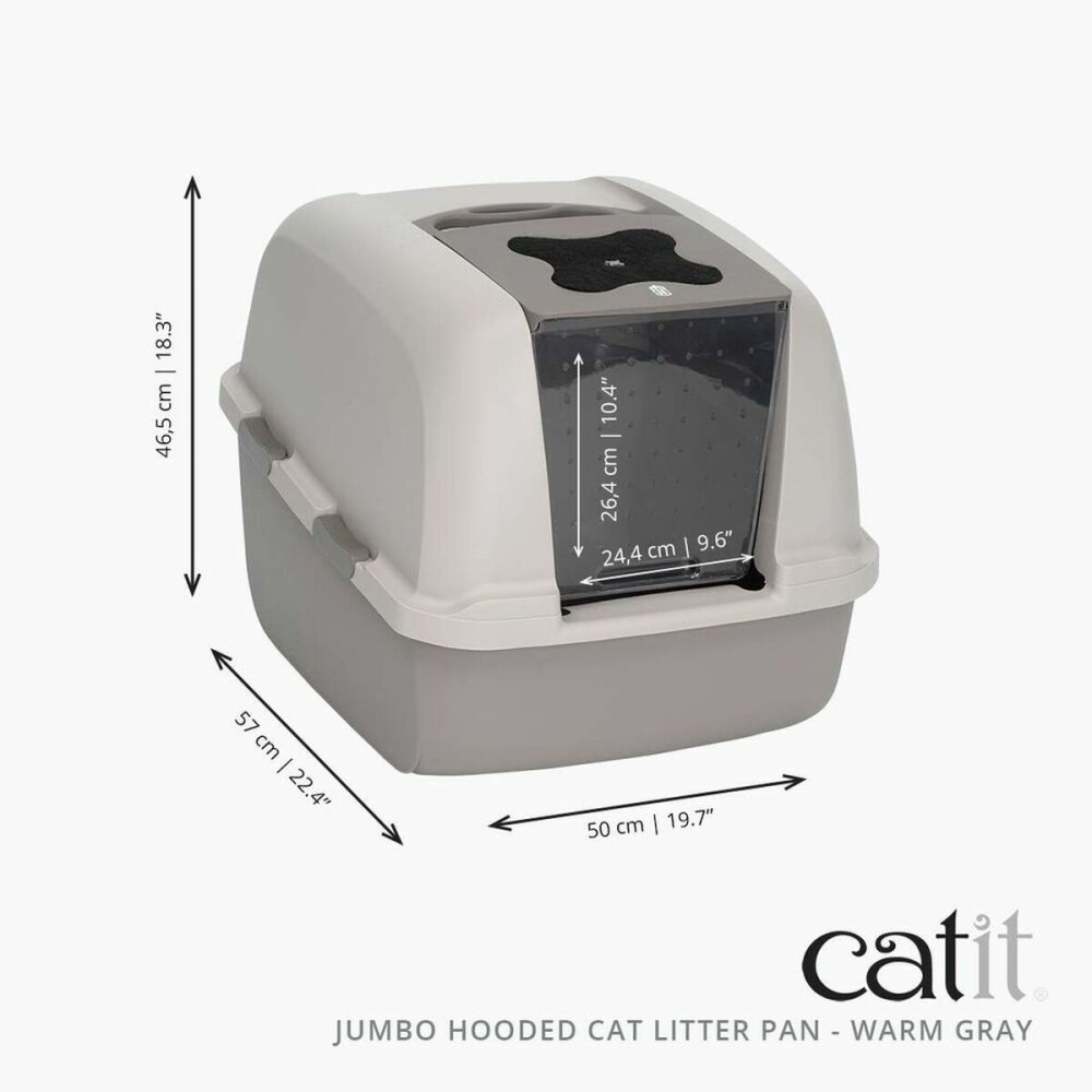 Katzentoilette Catit 46 x 55 x 45 cm mit Deckel Jumbo Grau Kunststoff