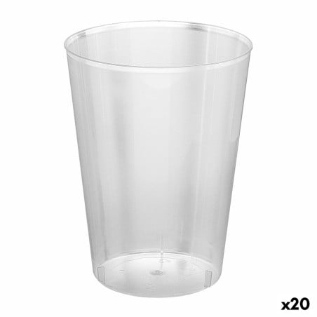 Lot de verres réutilisables Algon Cidre Transparent 10 Pièces 480 ml (20 Unités)