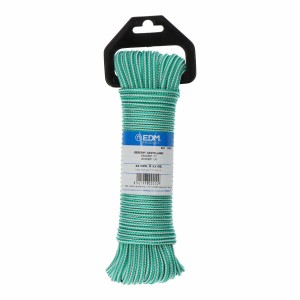 Wäscheleine EDM 87912 Weiß grün Polypropylen 4,5 mm x 25 m Flechten
