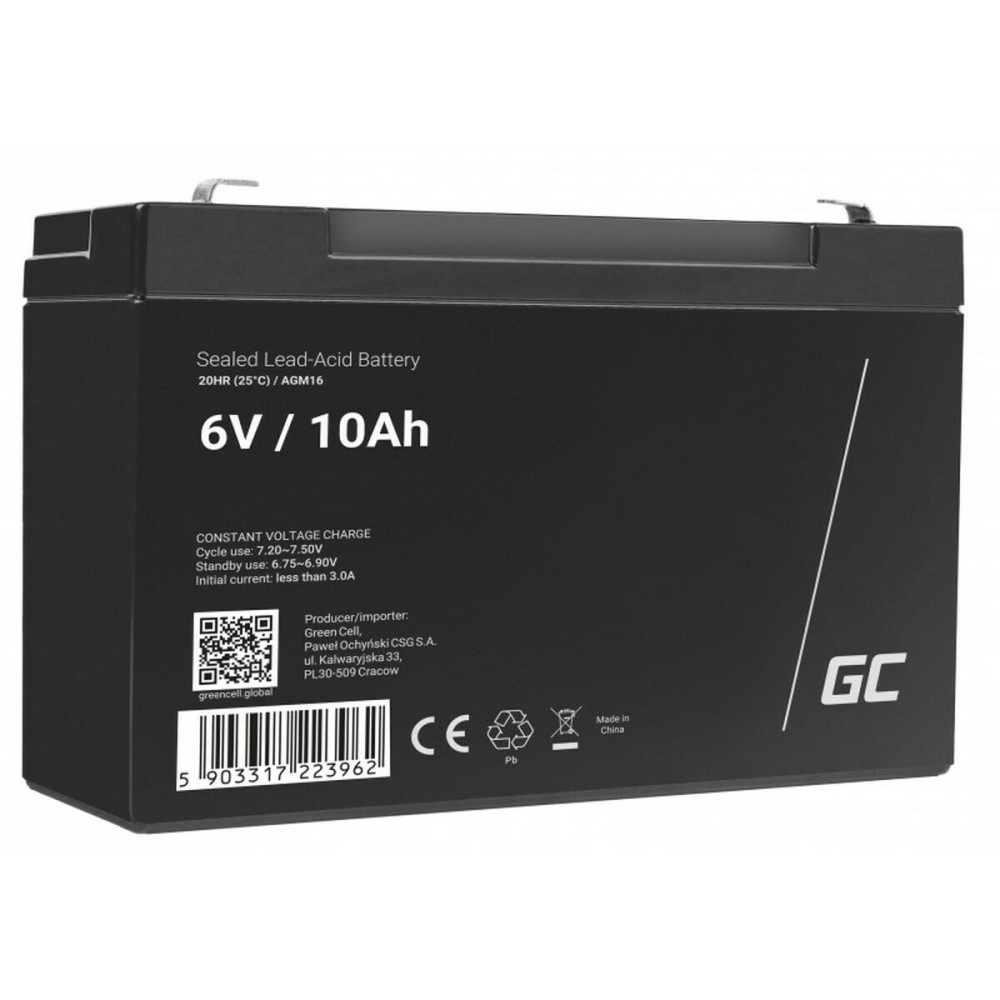 Batterie für Unterbrechungsfreies Stromversorgungssystem USV Green Cell AGM16 10 Ah 6 V