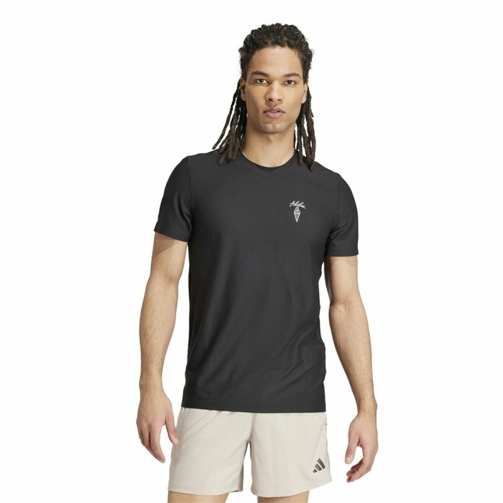 Herren Kurzarm-T-Shirt Adidas Running Ice Cream Graphic Schwarz