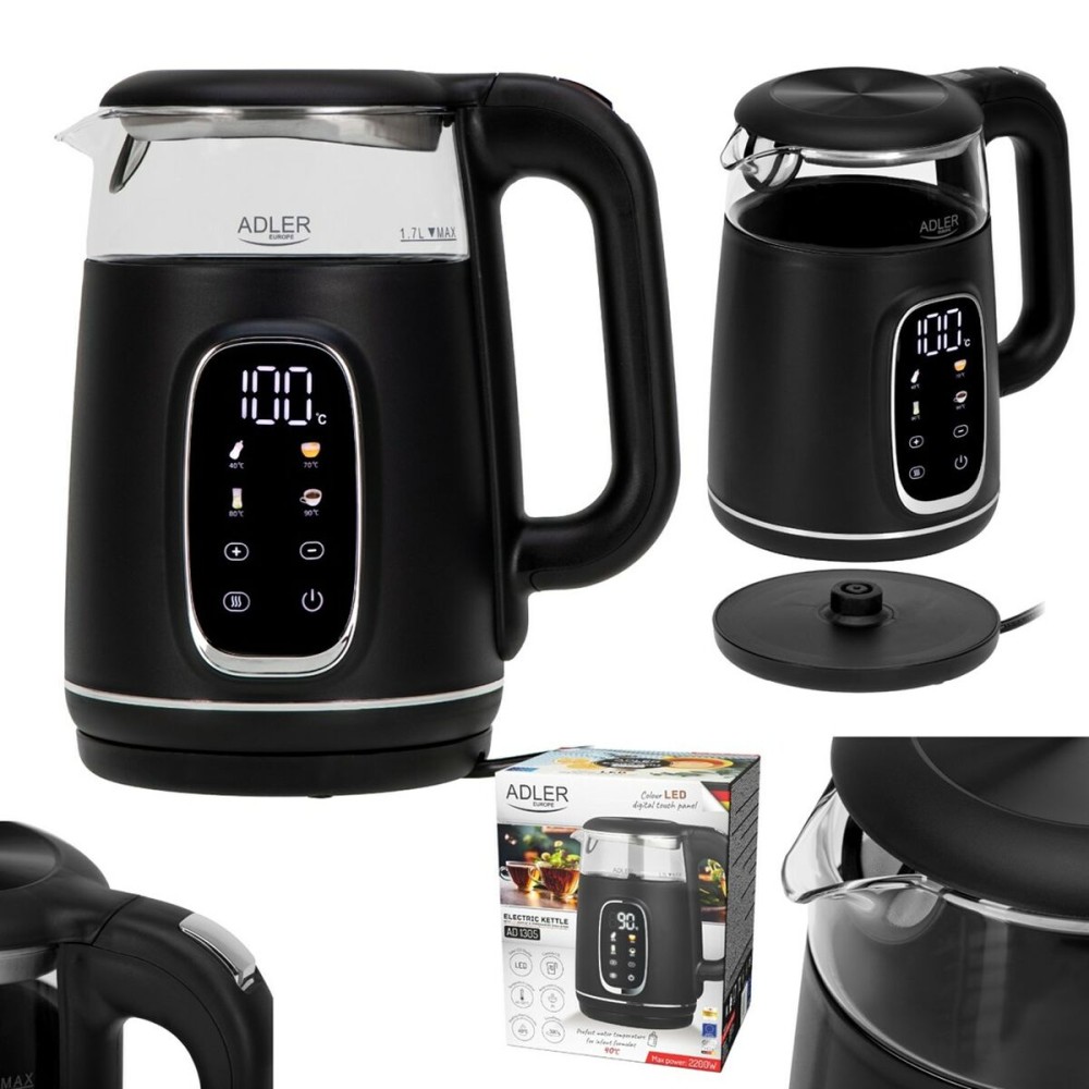 Kettle Adler AD 1305bs Black Silver 2200 W 1,7 L