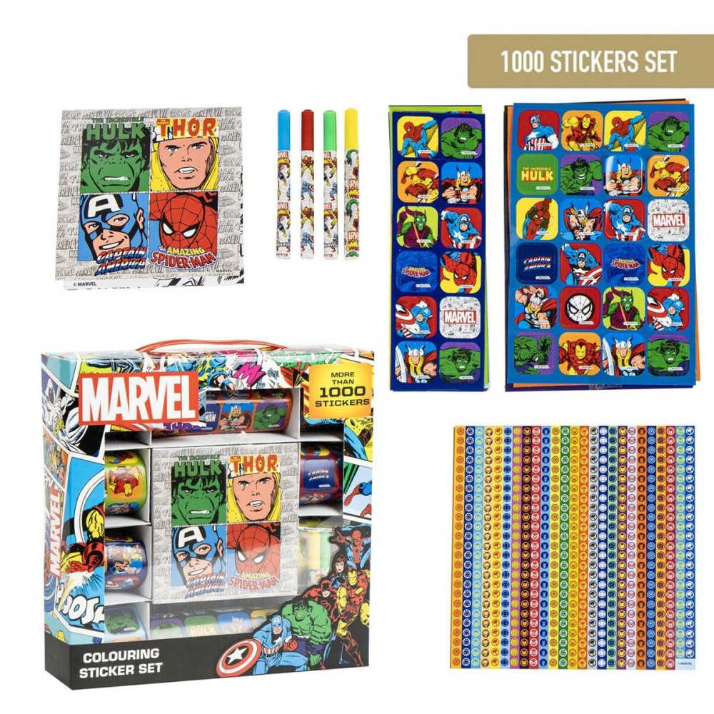 Lot d'autocollants Marvel Multicouleur 41 x 58 x 3 cm