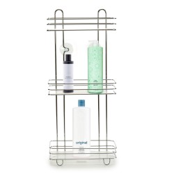 Etagère de salle de bains Argenté Métal Transparent Plastique (14 x 60 x 27 cm)