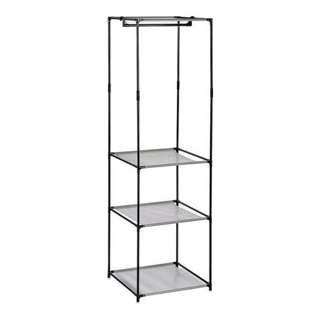 Wardrobe Black Grey Iron Plastic 43,5 x 160 x 50 cm