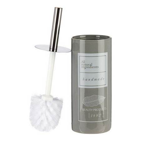 Brosse de salle de wc Berilo Natural Blanc Gris Argenté Céramique 9,6 x 32 x 9,6 cm