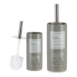 Toilet Brush Berilo Natural White Grey Silver Ceramic 9,6 x 32 x 9,6 cm