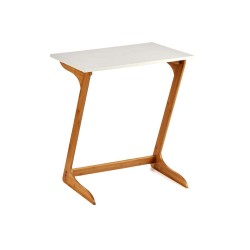 Side table Brown White Bamboo (40 x 68,5 x 60 cm)