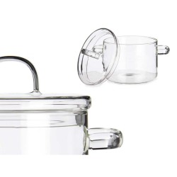 Casserole with Lid Borosilicate Glass Transparent (15,3 x 19,5 x 21 cm)