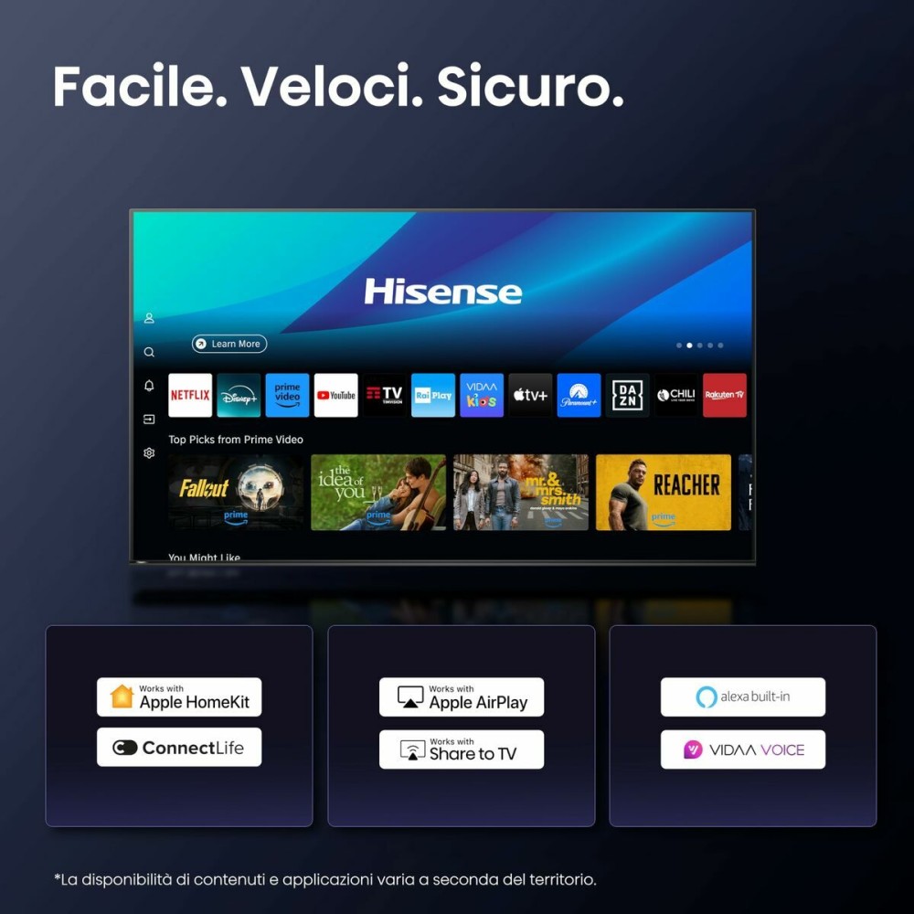 TV intelligente Hisense 43A6Q 43" 4K Ultra HD LED HDR D-LED