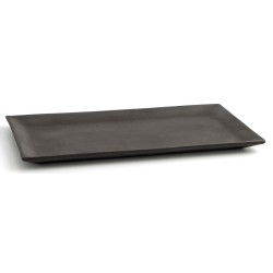 Snack tray Quid Mineral Gres Black Ceramic 15 x 30 cm (8 Units)