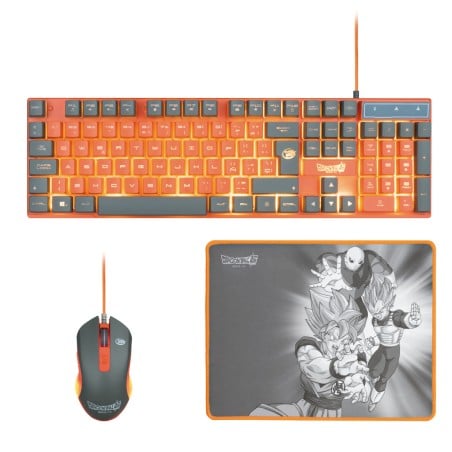 clavier et souris FR-TEC Dragon Ball Espagnol Qwerty Orange