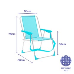 Marbueno Chaise Pliante Aluminium Aguamarine Plage et Piscine 53X56X78 cm 10307