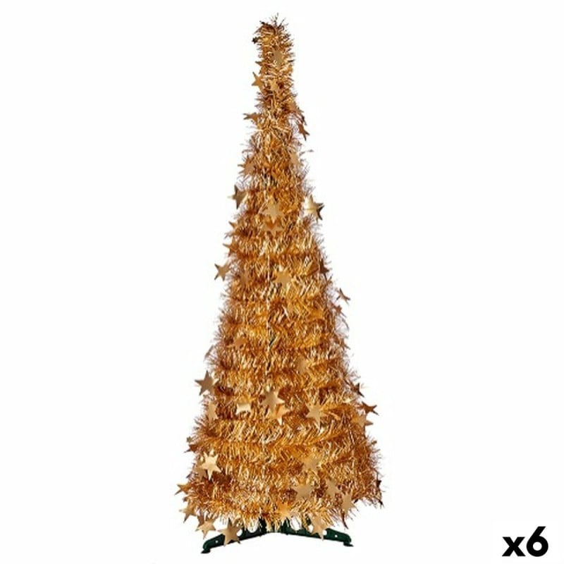 Sapin de Noël Doré guirlande 38 x 38 x 150 cm (6 Unités)