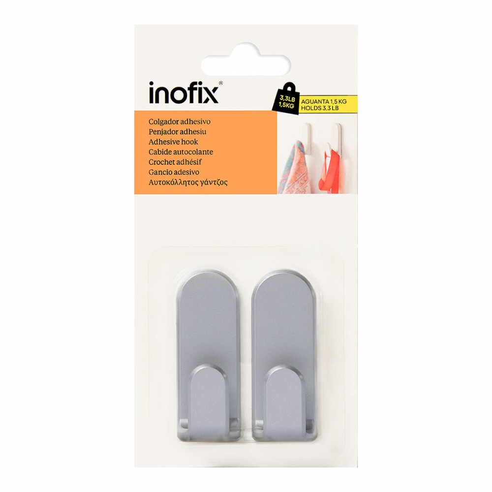 Affichette de poignée de porte Inofix taga Argenté 1,5 Kg Adhésif (2 Unités)