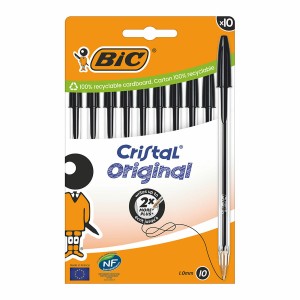 Crayon Bic Cristal Noir (10 Unités)