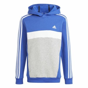 Sweat à capuche unisex Adidas 3S Tib Fl Hd Bleu Gris
