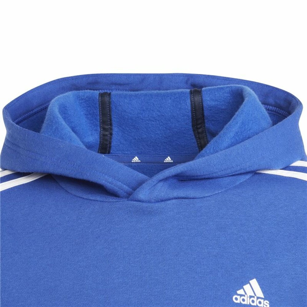 Sweat à capuche unisex Adidas 3S Tib Fl Hd Bleu Gris