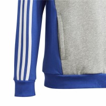 Sweat à capuche unisex Adidas 3S Tib Fl Hd Bleu Gris