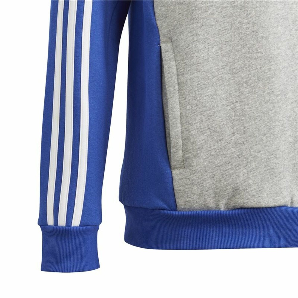 Sweat à capuche unisex Adidas 3S Tib Fl Hd Bleu Gris