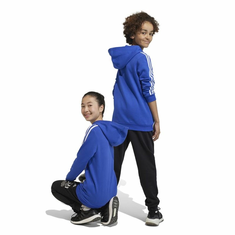 Sweat à capuche unisex Adidas 3S Tib Fl Hd Bleu Gris