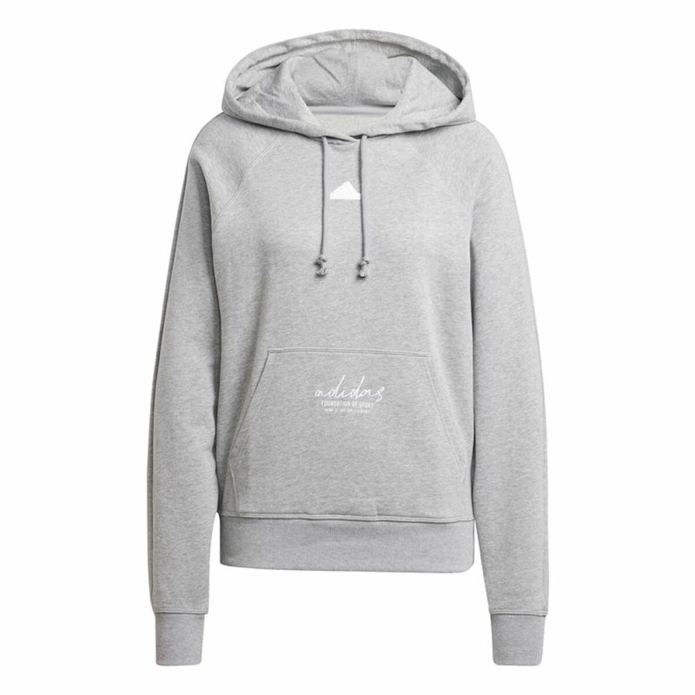 Sweat à capuche homme Adidas Signature Graphic Embroidery French Gris