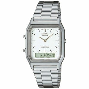 Unisex Watch Casio AQ-230A-7DMQYES White Silver (Ø 38,5 mm) (Ø 29 mm)