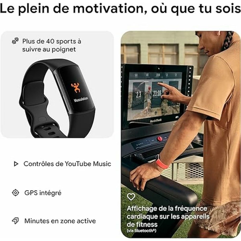 Herrenuhr Fitbit 431BKBK Schwarz