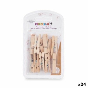 Klammern Pincello 400 Braun Holz Mittel (24 Stück)
