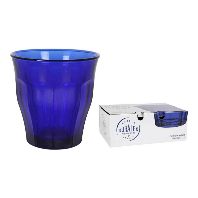 Set of glasses Duralex 1027FB06/6 Blue Crystal 250 ml (6 Units)