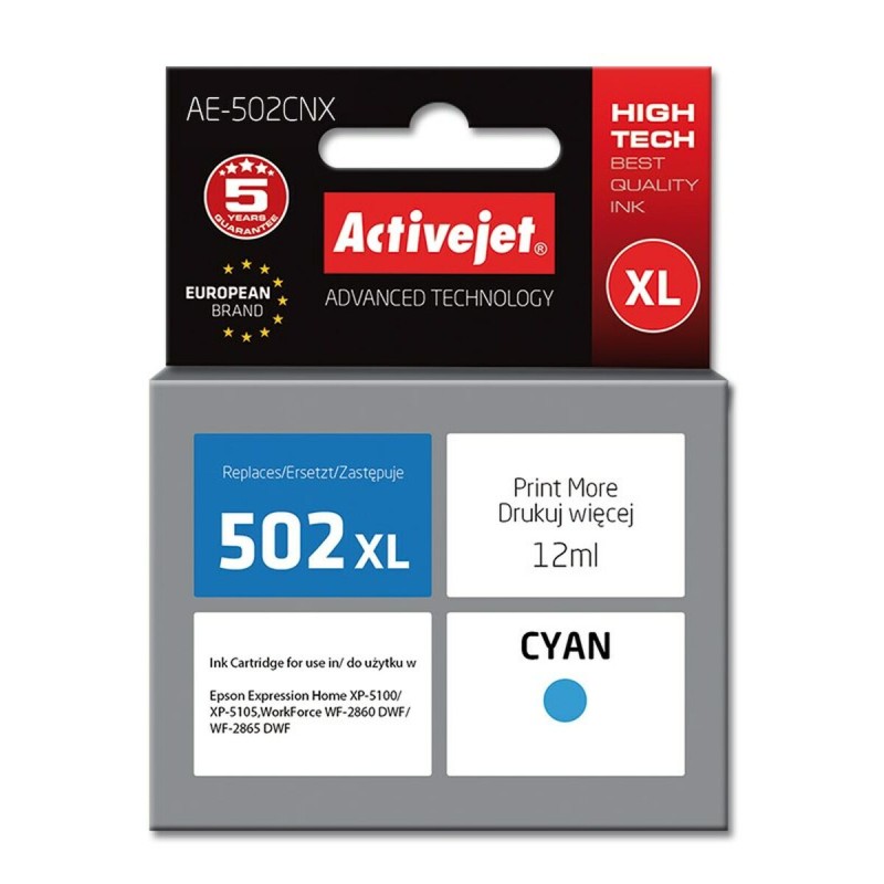 Cartouche d'Encre Compatible Activejet AE-502CNX Cyan