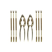 Ensemble pour fruits de mer DKD Home Decor Doré Acier inoxydable 8 Pièces 3 x 3 x 15 cm
