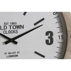 Horloge Murale DKD Home Decor Naturel MDF Blanc Fer (52 x 5 x 60 cm)