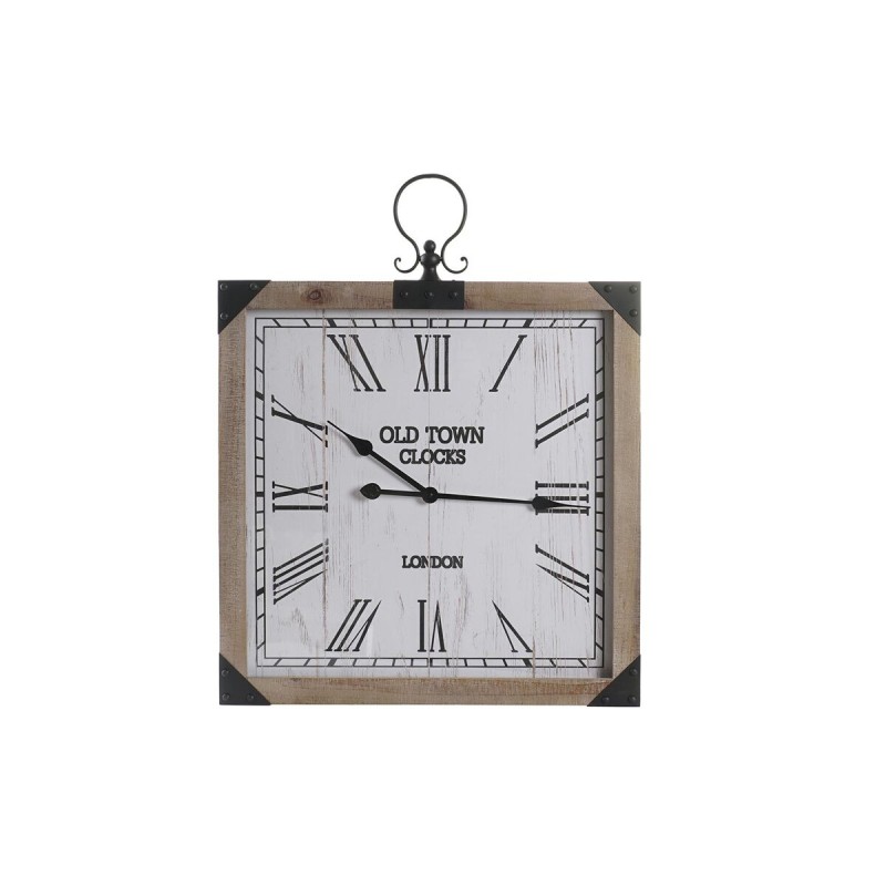 Wanduhr DKD Home Decor Weiß natürlich Eisen Holz MDF 60 x 4,5 x 75 cm (2 Stück)