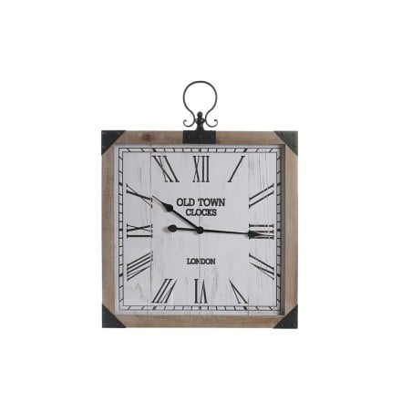 Horloge Murale DKD Home Decor Blanc Naturel Fer Bois MDF 60 x 4,5 x 75 cm (2 Unités)