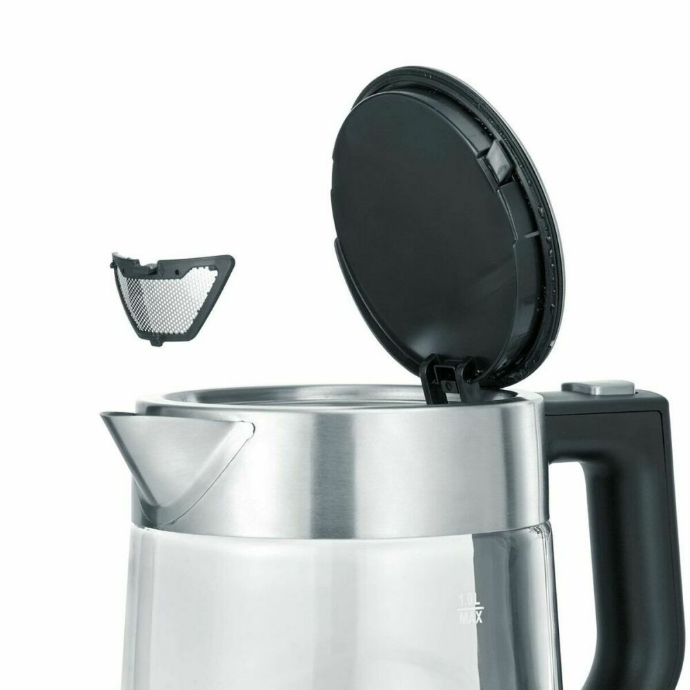 Elektrischer Wasserkocher mit LED-Licht Severin WK 3468 Schwarz Durchsichtig Edelstahl 2200 W 1 L