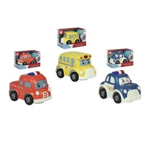 Véhicule Camion de Pompiers Le Bus avec son Voiture de police 22 x 11 x 14 cm (22 x 11 x 14 cm)