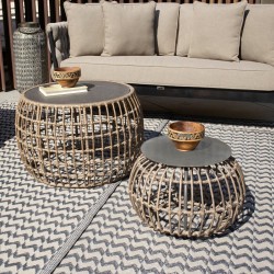 Beistelltisch Ariki 50 x 50 x 34 cm Synthetischer Rattan Stahl