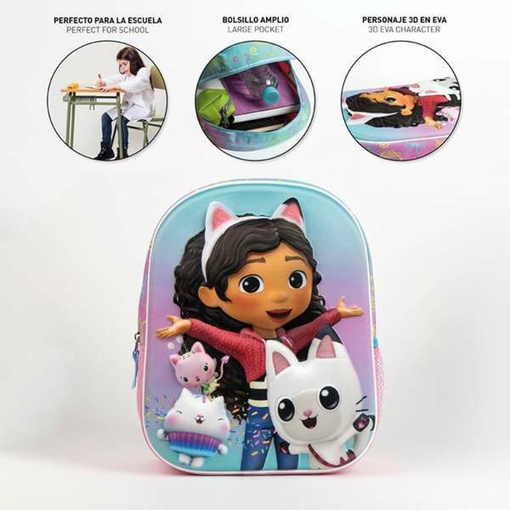Cartable 3D Gabby's Dollhouse Rose 25,0 x 31,0 x 10,0 cm