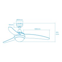 Deckenventilator mit Lampe EDM 33804 Egeo Silberfarben 60 W