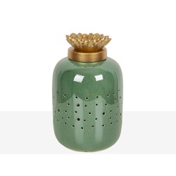 Tin Romimex Green Ceramic 15 x 24 x 15 cm With lid