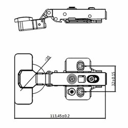 Hinge EDM 85651 BC05 Steel 35 mm Piston