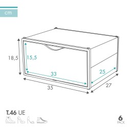 Stapelbarer Schuhkarton Max Home Weiß 6 Stück Polypropylen ABS 35 x 18,5 x 27 cm