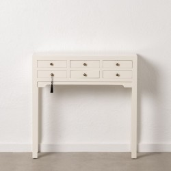 Console Blanc Bois d'épicéa Bois MDF 85 x 26 x 85 cm