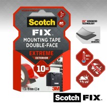 Doppelseitiges Klebeband Scotch 19 mm x 1,5 m Schwarz Rot Grau