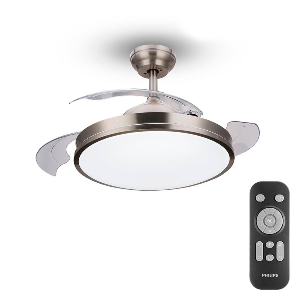 Deckenventilator mit Lampe Philips Atlas 35 W 28 W 4500 Lm Nickel (2700 K)